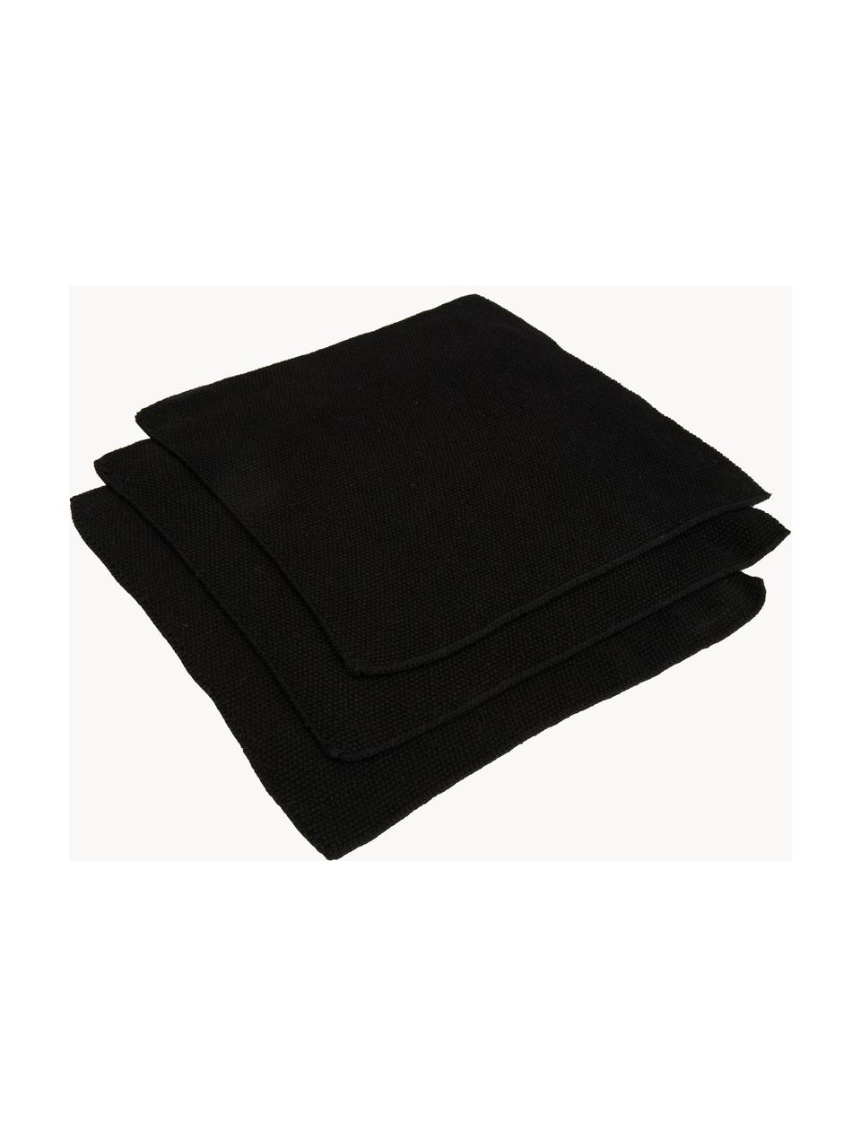 Paños de cocina de algodón Soft, 3 uds., 100% algodón, Negro, An 29 x L 30 cm