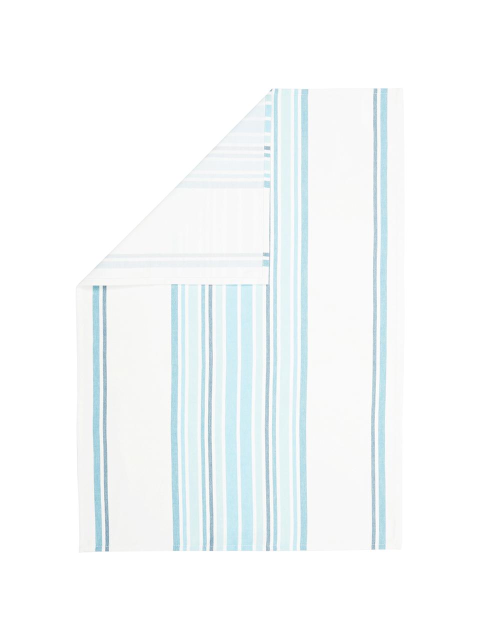 Paños de cocina Katie, 2 uds., Algodón, Blanco, azul, An 50 x L 70 cm