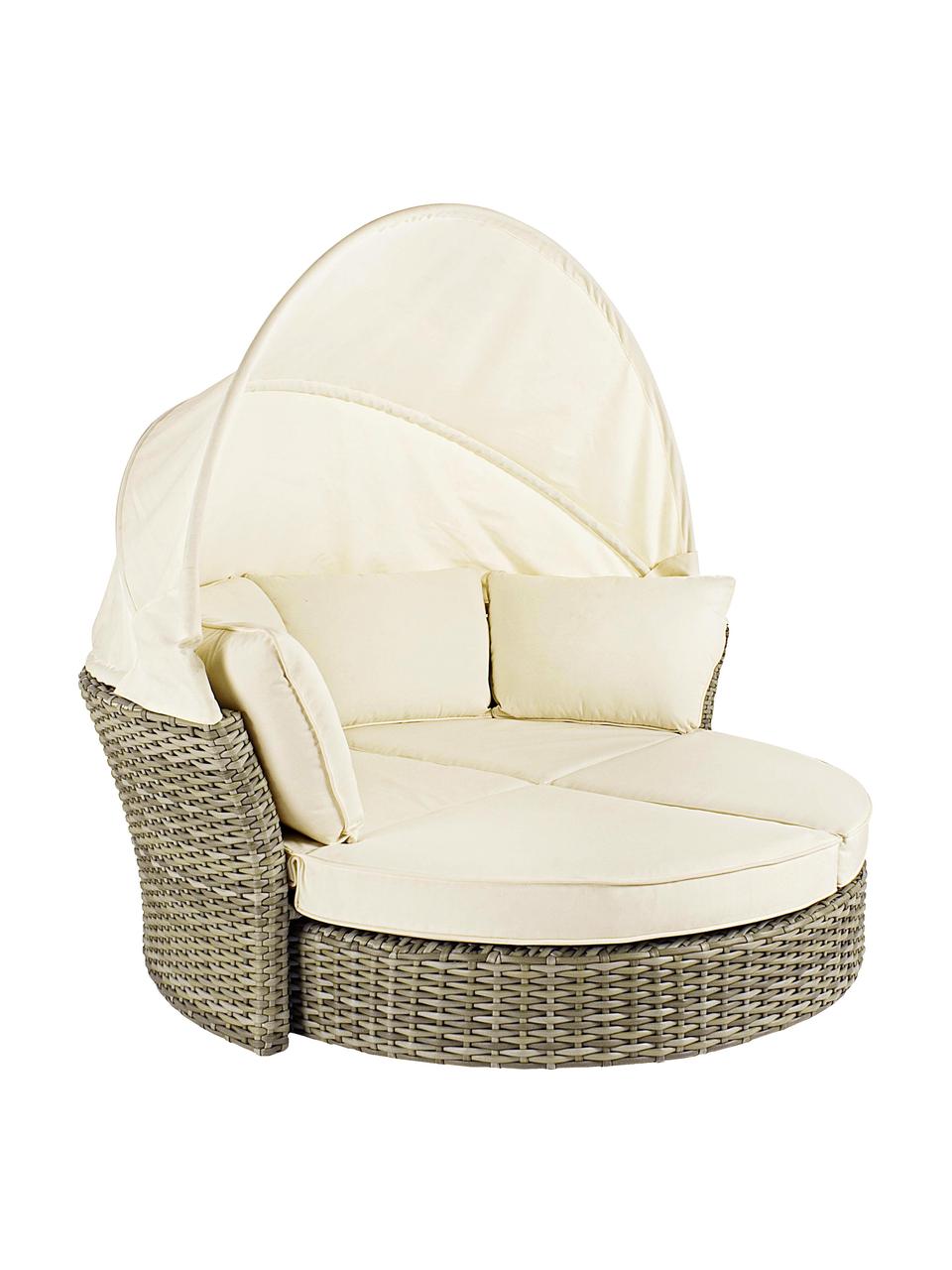 Canapé lounge blanc Lesly, Beige, taupe avec teinte verte, larg. 200 x haut. 168 cm