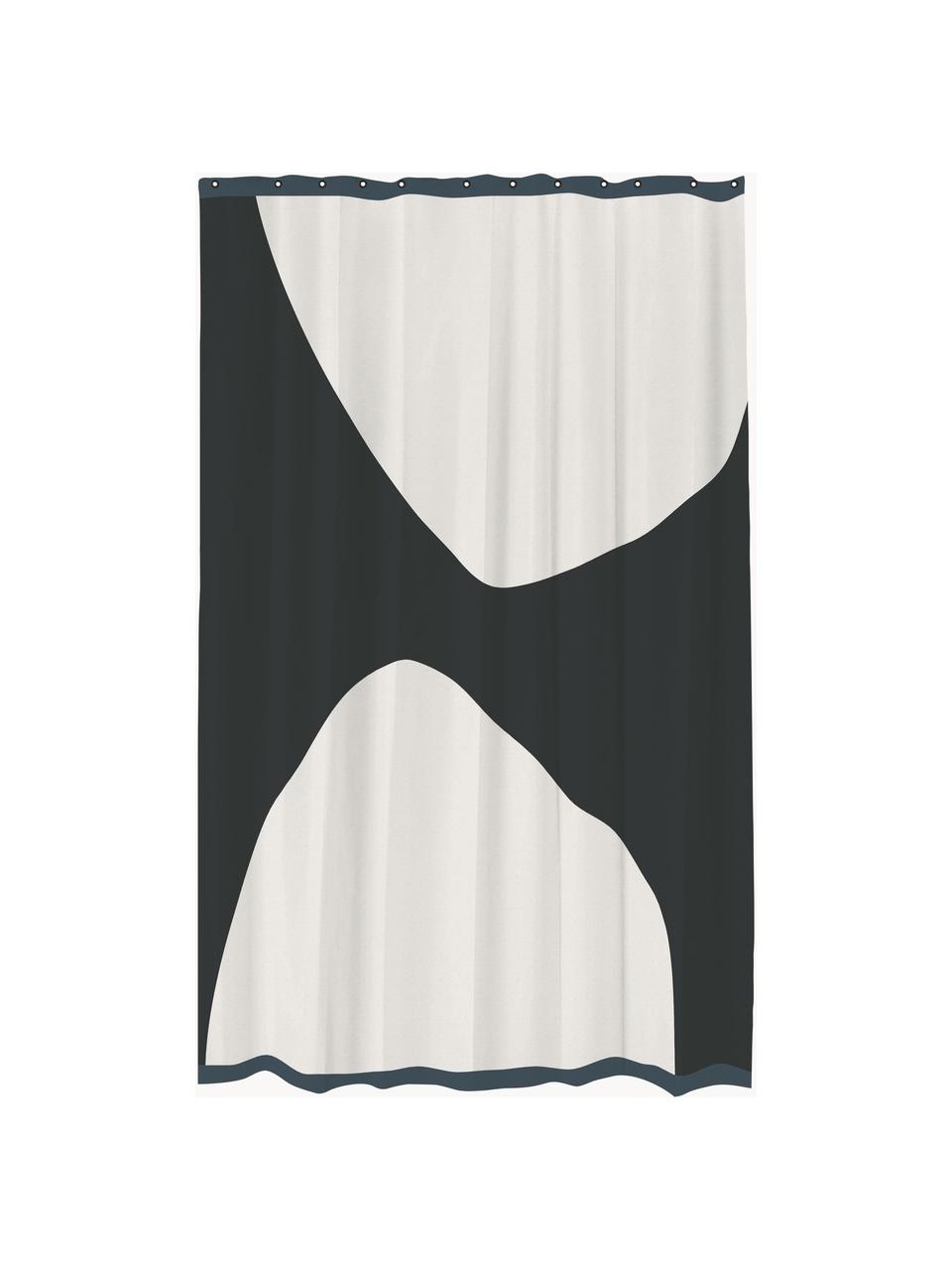 Rideau de douche Rock, Polyester, Noir, blanc, larg. 150 x haut. 200 cm