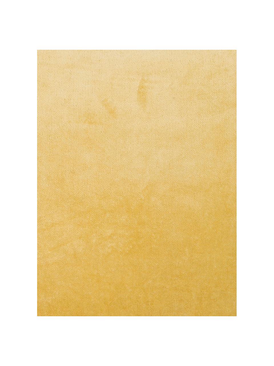 Cuscino in velluto Velvet in giallo, con imbottitura, Retro: lana, Giallo, beige chiaro, Larg. 30 x Lung. 50 cm