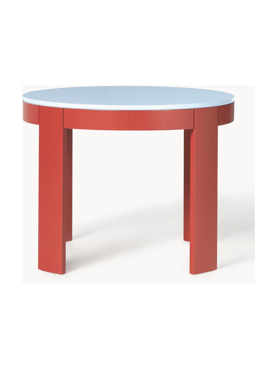 Rozkladací jedálenský stôl Samos, 100 - 140 x 75 cm, Svetlomodrá, červená, Š 100/140 x H 100 cm