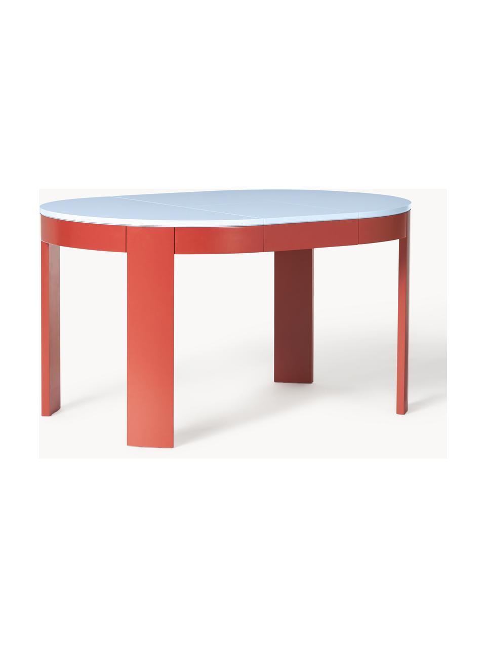 Rozkladací jedálenský stôl Samos, 100 - 140 x 75 cm, Svetlomodrá, červená, Š 100/140 x H 100 cm