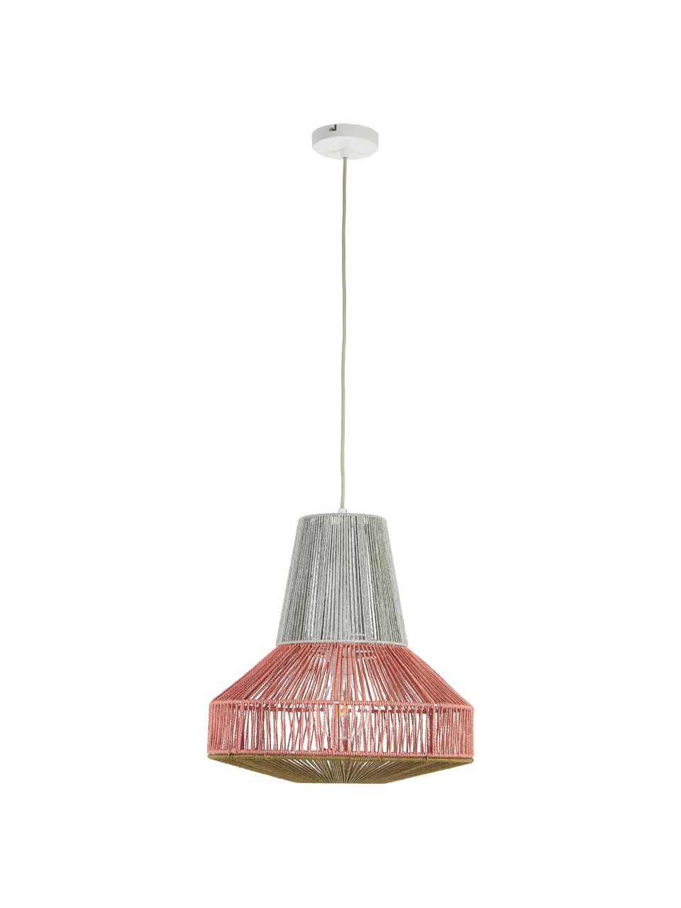 Lampa wisząca boho Tonny, Szary, terakota, beżowy, Ø 45 cm