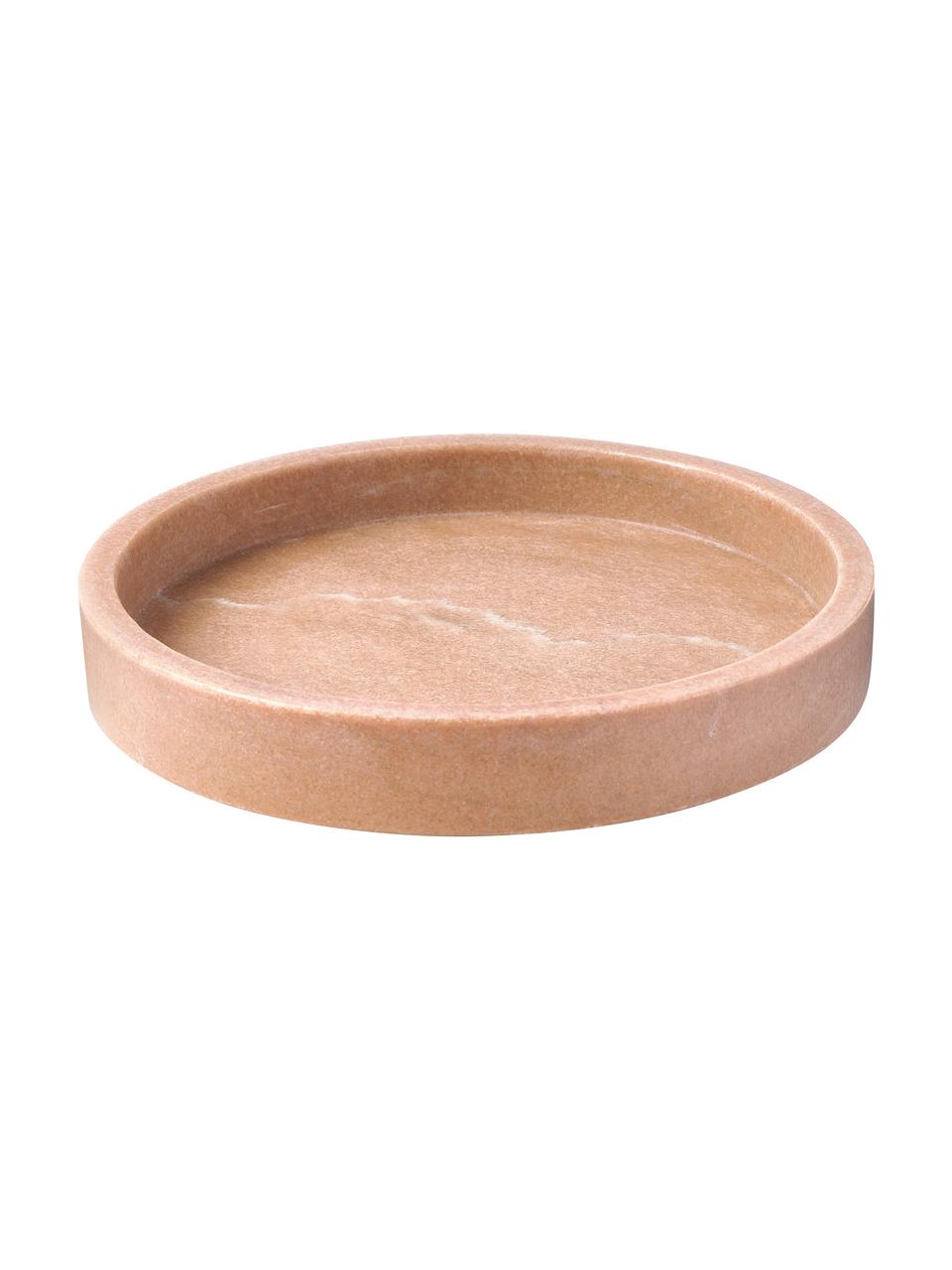Kulatý dekorativní mramorový tác Venice, Mramor, Terakotová, mramorovaná, Ø 25 cm