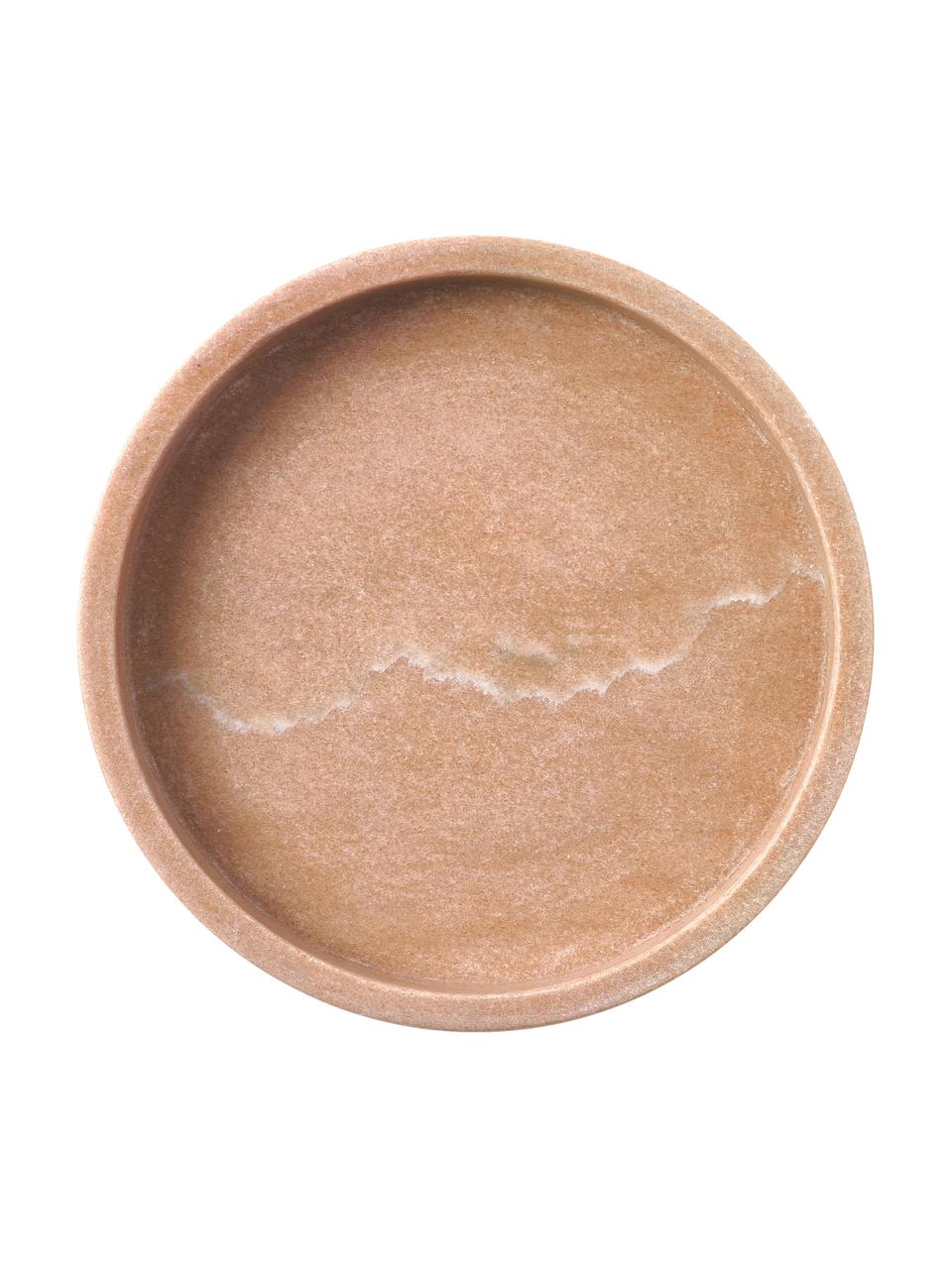 Kulatý dekorativní mramorový tác Venice, Mramor, Terakotová, mramorovaná, Ø 25 cm