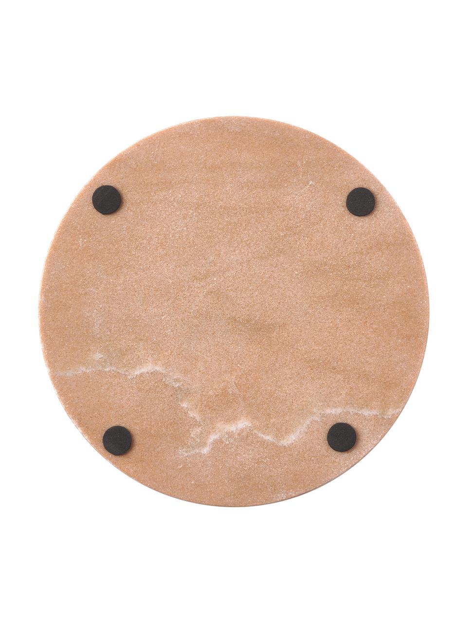 Rundes Deko-Tablett Venice aus Marmor, Marmor, Terrakotta, marmoriert, Ø 25 cm