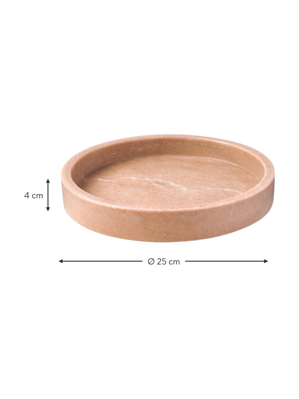 Kulatý dekorativní mramorový tác Venice, Mramor, Terakotová, mramorovaná, Ø 25 cm