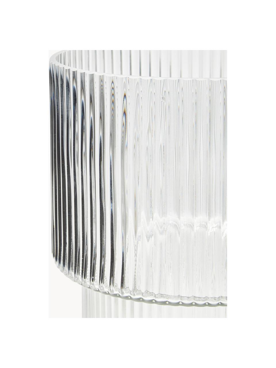 Glas-Vase Lija mit geriffelter Oberfläche, Glas, Transparent, Ø 14 x H 30 cm