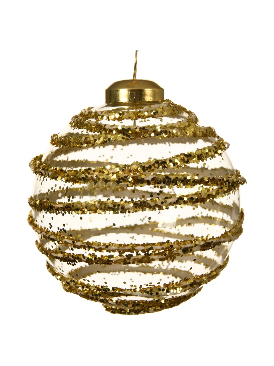 Sada vánočních ozdob Circles, 3 díly, Sklo, Zlatá, transparentní, Ø 8 cm