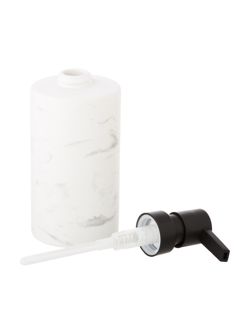 Distributeur de savon en céramique Daro, Blanc, marbré, noir, Ø 7 x haut. 18 cm