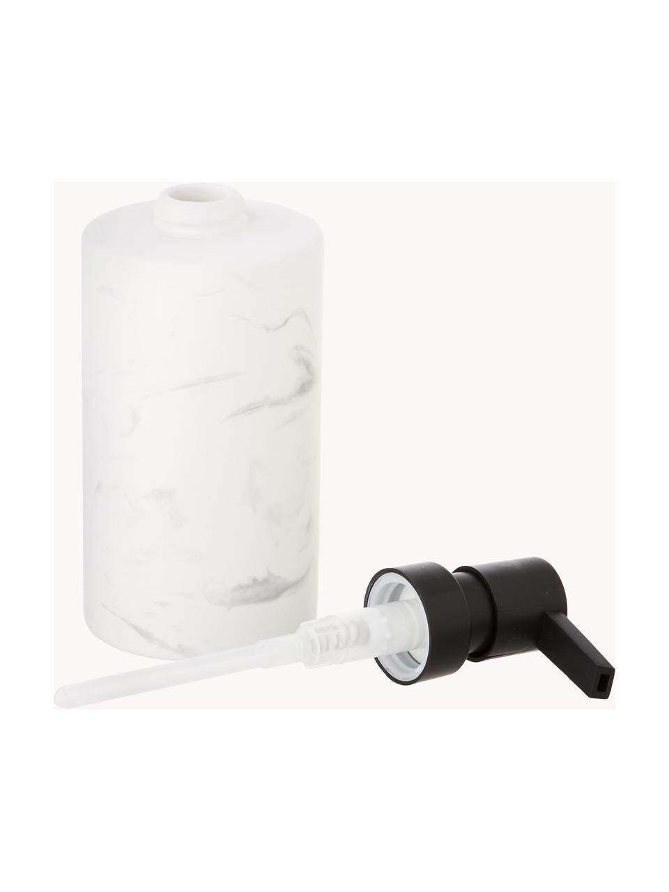 Distributeur de savon en céramique Daro, Blanc, marbré, noir, Ø 7 x haut. 18 cm