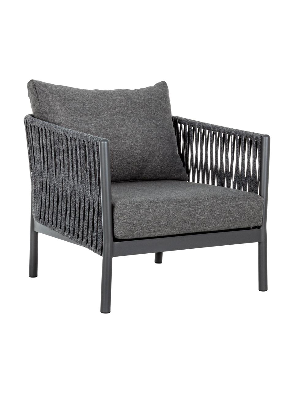 Fauteuil lounge de jardin Florencia, Anthracite, larg. 80 x prof. 85 cm