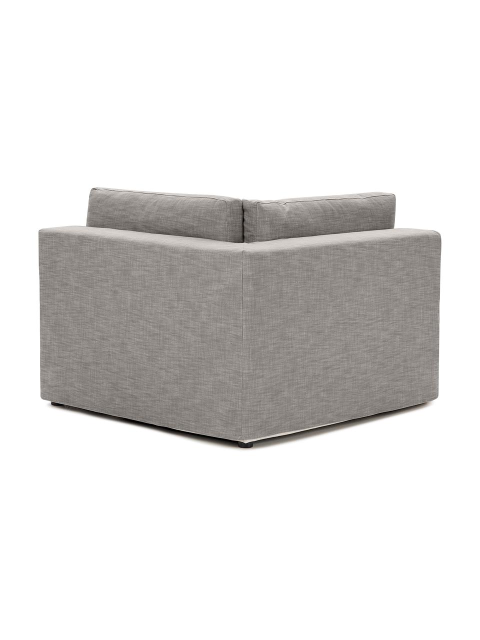 Moduł narożny Russell, Tapicerka: 100% bawełna Dzięki tkani, Stelaż: lite drewno sosnowe z cer, Nogi: tworzywo sztuczne, Szara tkanina, S 103 x G 103 cm