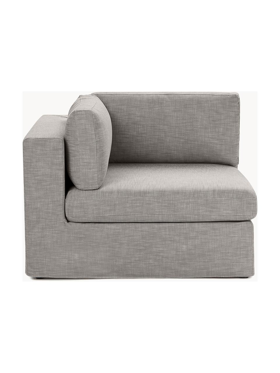 Módulo de esquina sofá Russell, desenfundable, Tapizado: 100% algodón Alta resiste, Tapizado: relleno de espuma, Estructura: madera contrachapada de p, Patas: plástico, Tejido gris, An 103 x F 103 cm