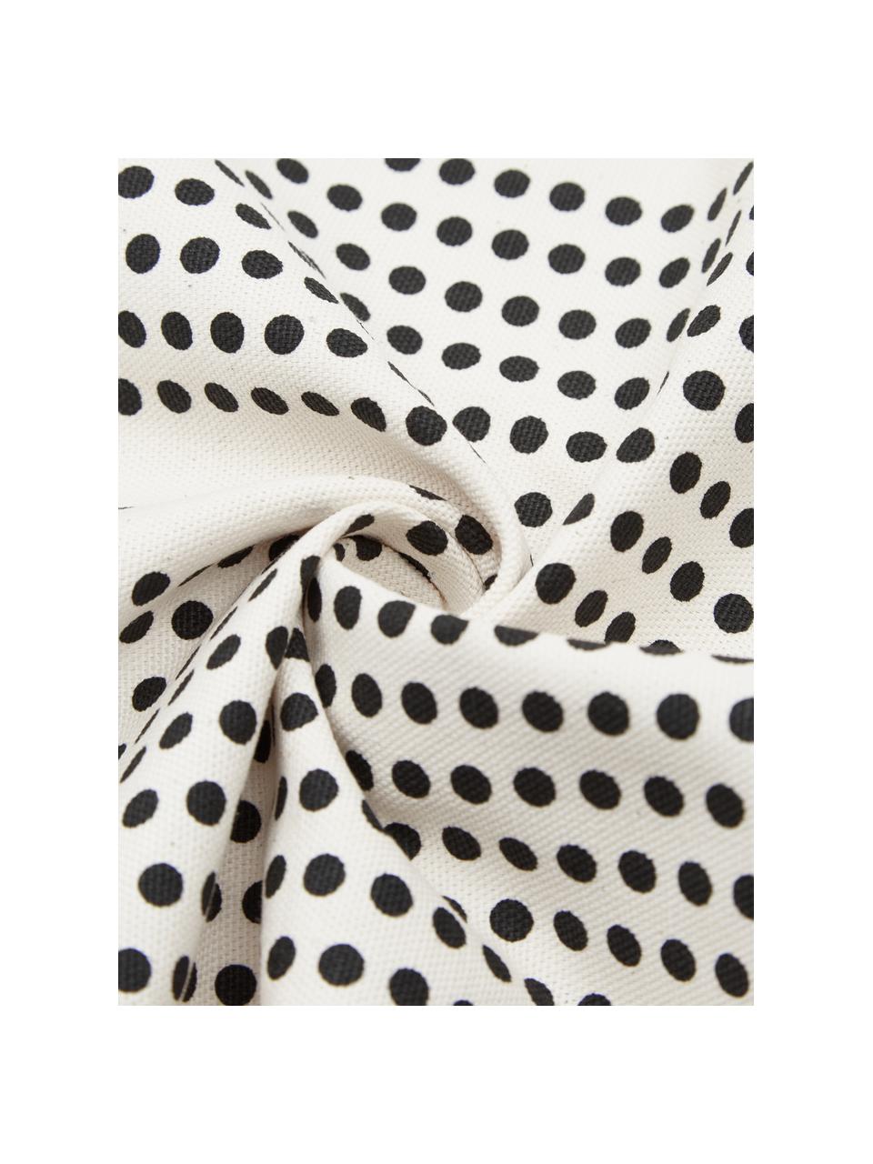 Housse de coussin 45x45 Davy, 100 % coton, Blanc, noir, larg. 45 x long. 45 cm