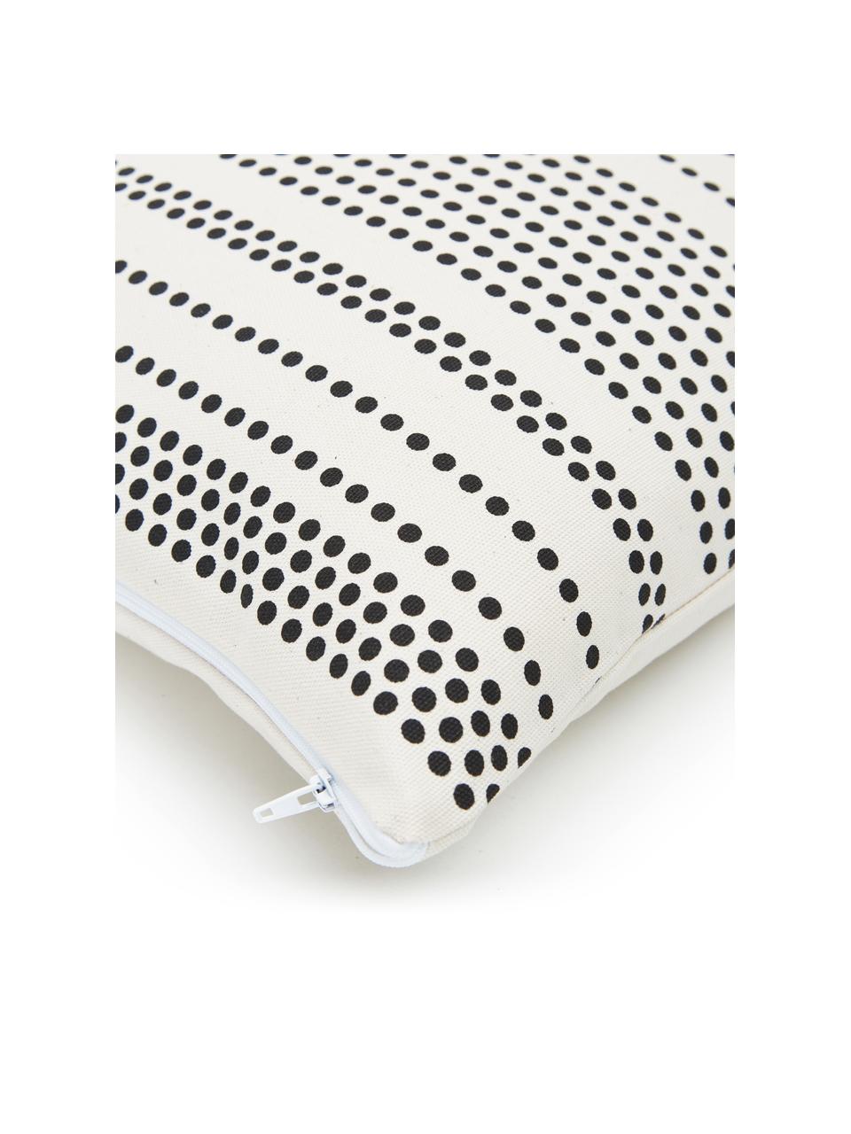 Housse de coussin 45x45 Davy, 100 % coton, Blanc, noir, larg. 45 x long. 45 cm