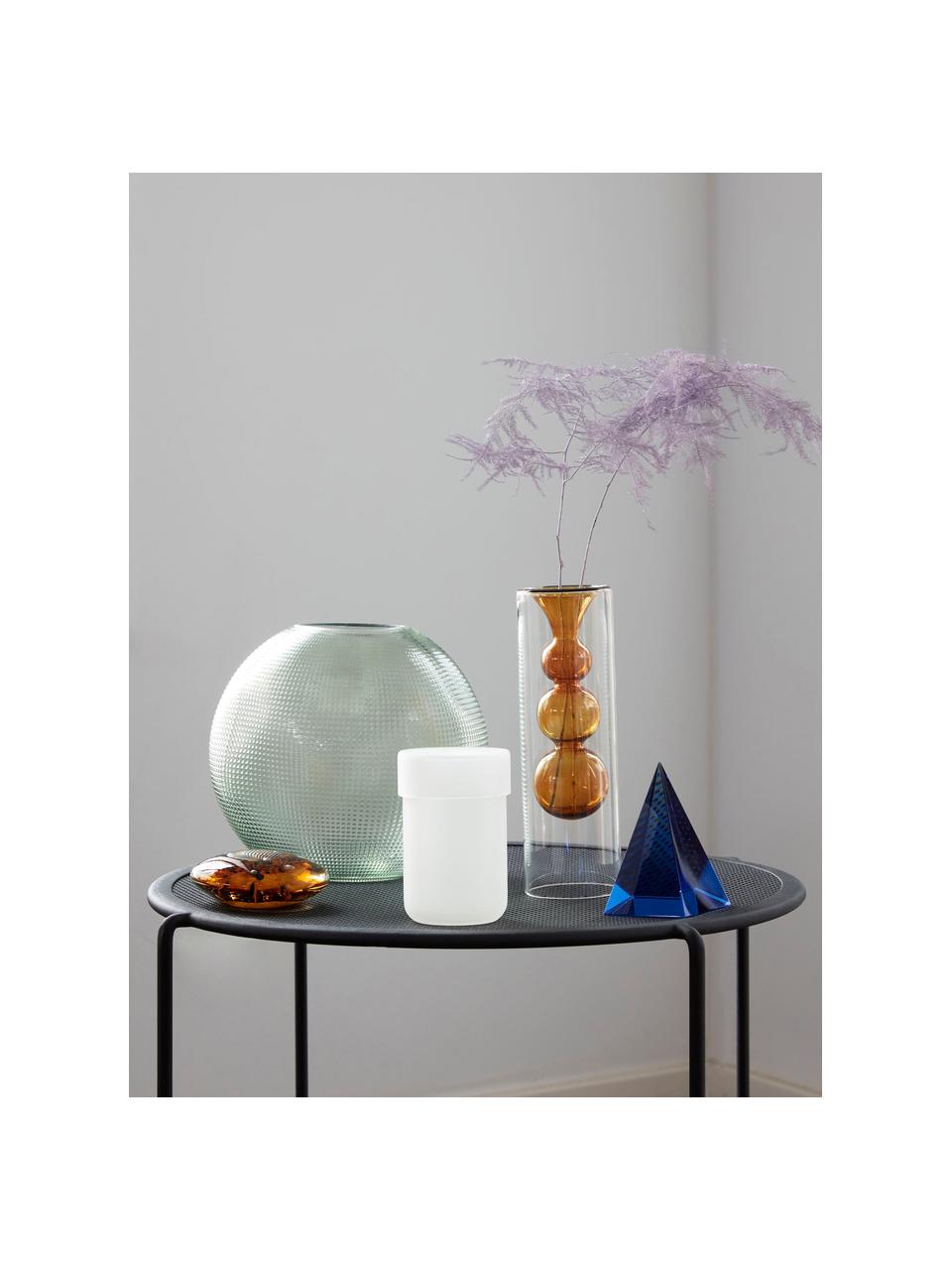 Ručně vyrobená dekorace z křišťálového skla Prism, Křišťál, Tmavě modrá, Š 7 cm, V 10 cm
