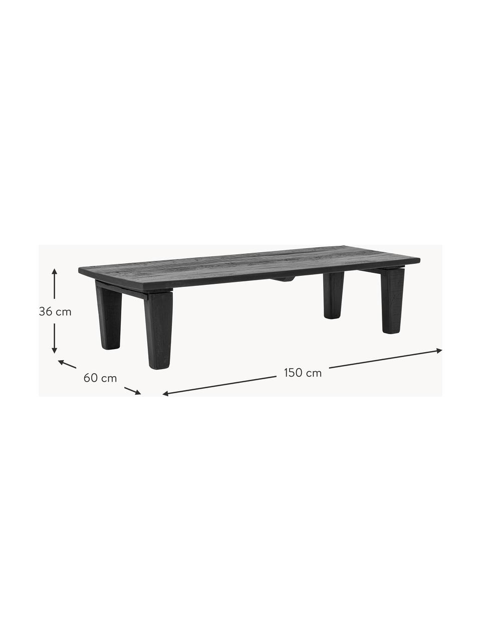 Table basse en bois Riber, Bois, Noir, larg. 150 x prof. 60 cm