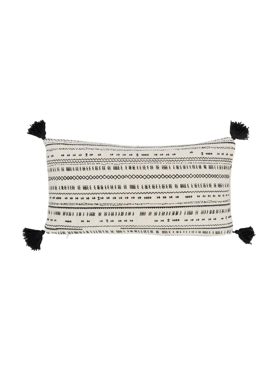 Dwustronna poszewka na poduszkę z chwostami Kertes, 100% bawełna, Czarny, S 30 x D 60 cm