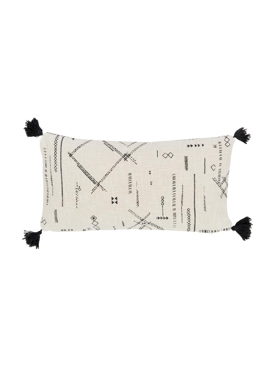 Housse de coussin rectangulaire réversible Kertes, Noir