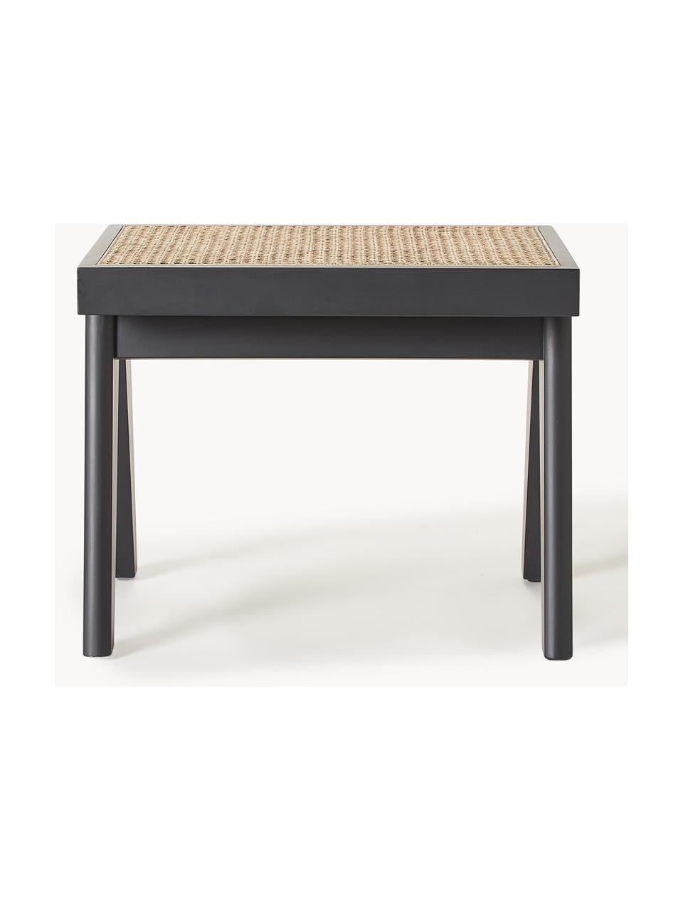 Kruk Sissi met Weens vlechtwerk, Frame: massief eikenhout, Zitvlak: rotan, Zwart, lichtbeige, B 52 x H 42 cm