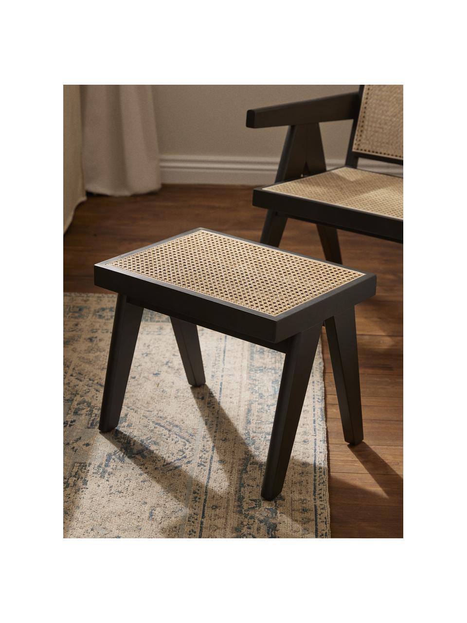 Stolička s vídeňskou pleteninou Sissi, Černá, světle béžová, Š 52 cm, V 42 cm
