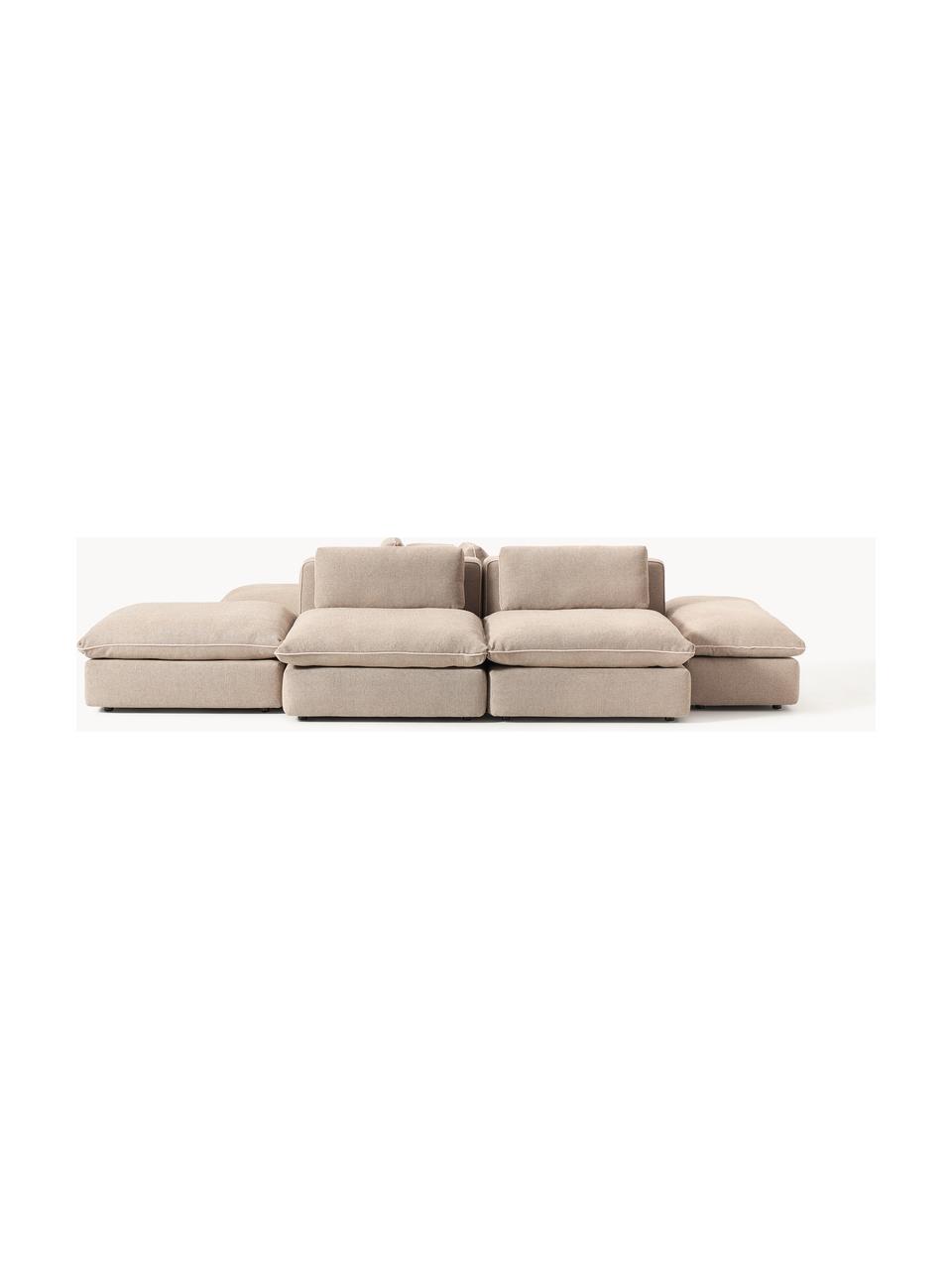 Sofa modułowa XL Felix, Tapicerka: 100% poliester Dzięki tka, Nogi: tworzywo sztuczne Ten pro, Beżowa tkanina, B 360 x T 240 cm