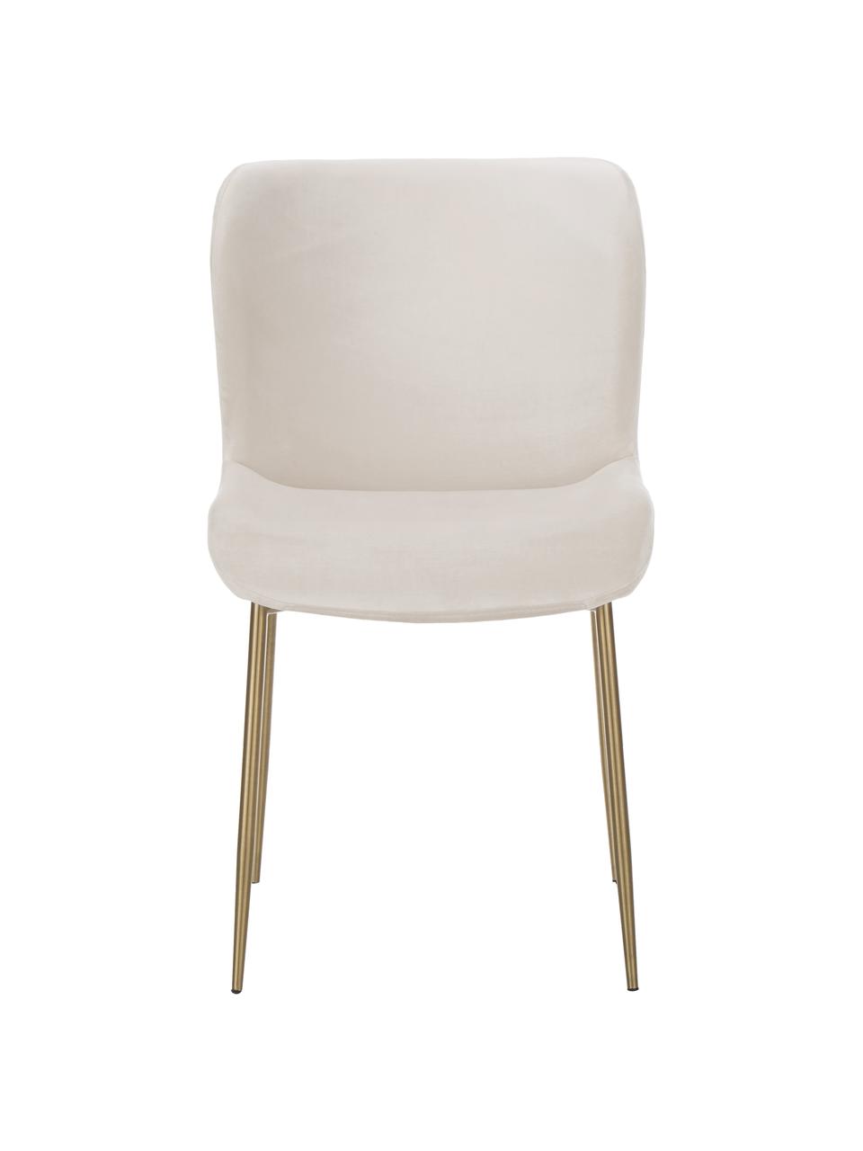 Sametová čalouněná židle Tess, Béžová, zlatá, Š 49 cm, H 64 cm