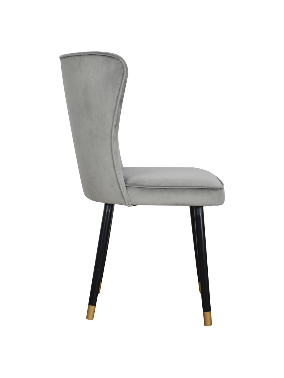 Stolička so zamatovým čalúnením Monti, Zamatová sivá, Š 55 x H 66 cm