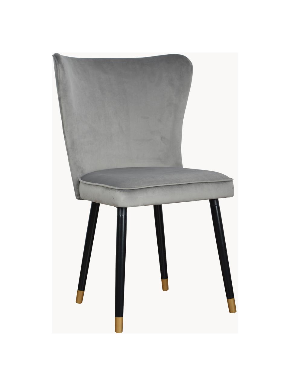 Stolička so zamatovým čalúnením Monti, Zamatová sivá, Š 55 x H 66 cm