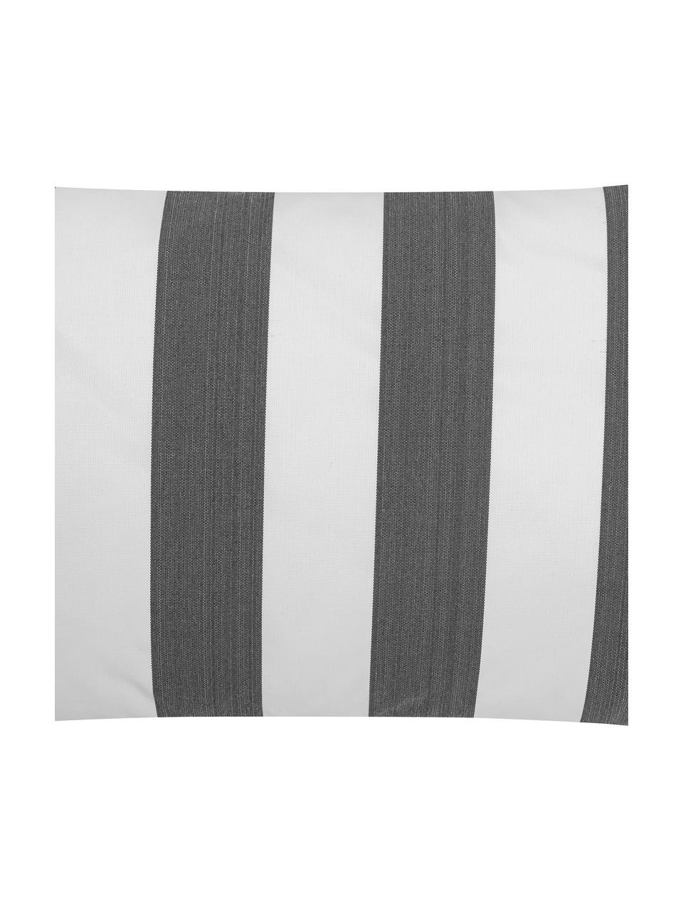 Federa arredo a righe color grigio/bianco da esterno Santorini, 100% polipropilene, Antracite, bianco, Larg. 40 x Lung. 60 cm