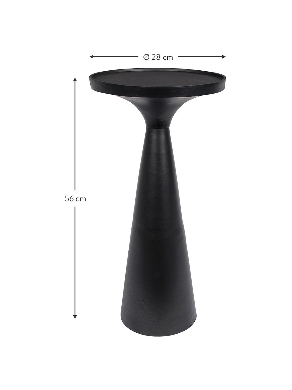 Odkládací stolek Floss, Hliník s práškovým nástřikem, Černá, Ø 28 cm, V 56 cm