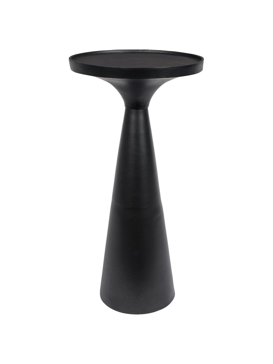 Mesa auxiliar Floss, Aluminio con pintura en polvo, Negro, Ø 28 x Al 56 cm