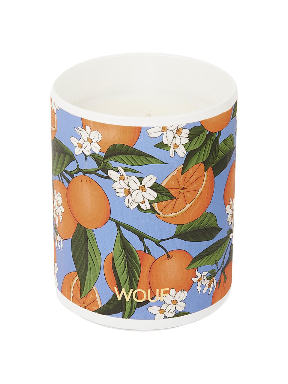 Vegane Duftkerze Orange Blossom (Orangenblüte), Behälter: Glas, Orange, Ø 8 x H 10 cm