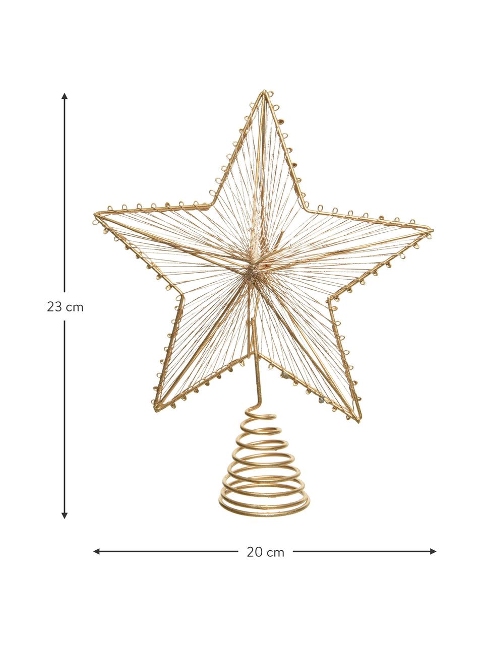 Cimier sapin doré Elise, Métal, Couleur dorée, larg. 20 x haut. 23 cm