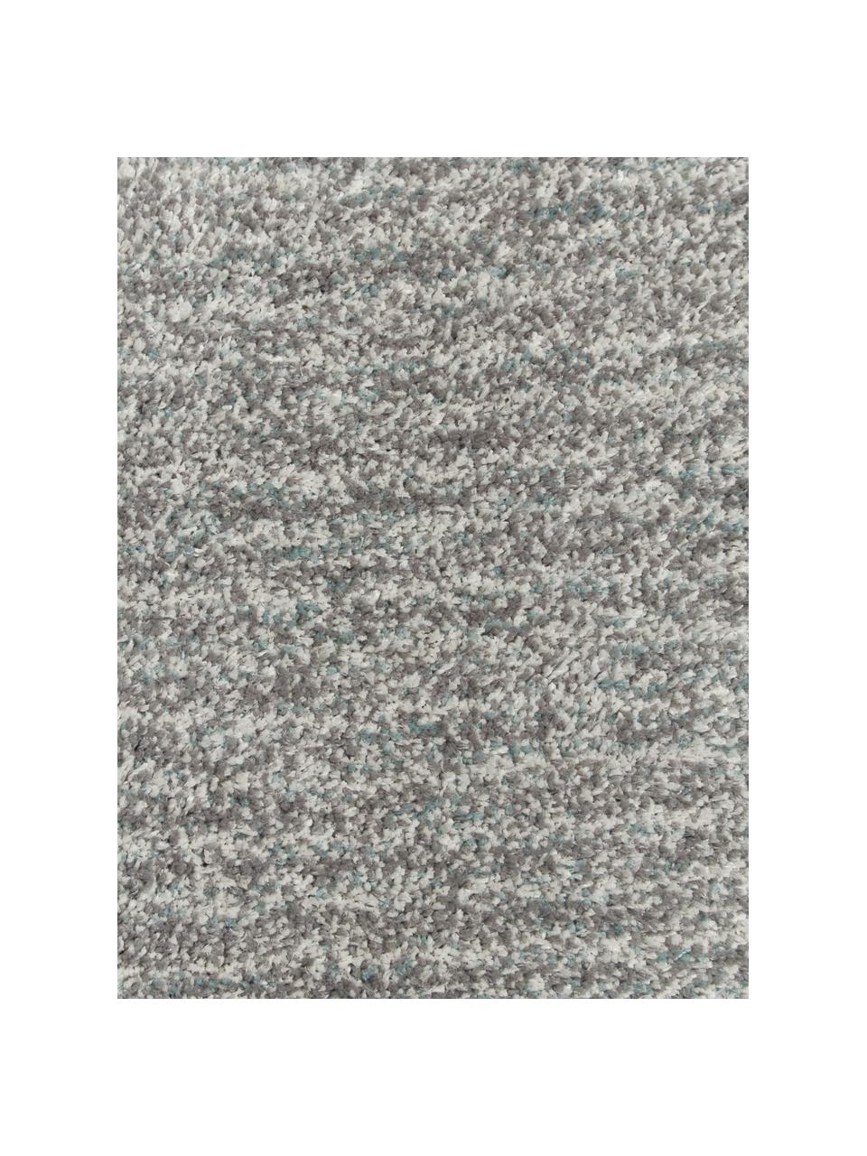 Fluffy hoogpolige loper Marsha in grijs/mintgroen, Grijs, mintgroen, B 80 x L 200 cm