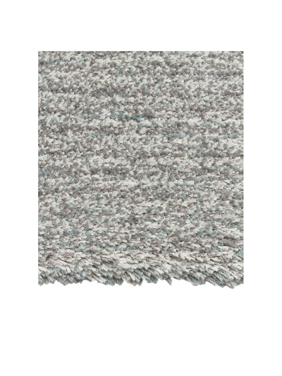 Fluffy hoogpolige loper Marsha in grijs/mintgroen, Grijs, mintgroen, B 80 x L 200 cm