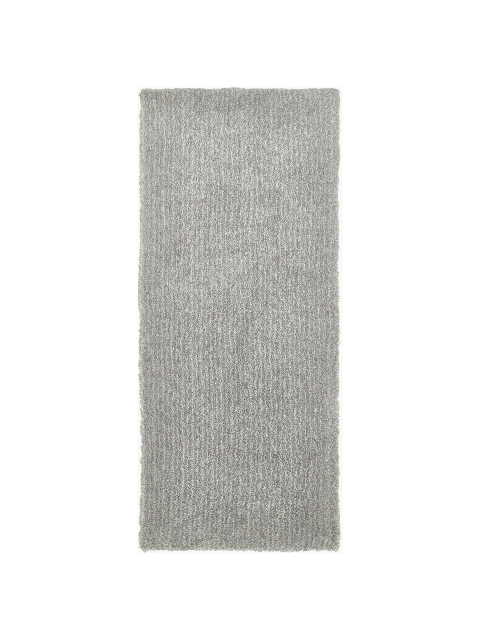 Alfombra corredor de pelo alto Marsha, Reverso: 55% poliéster, 45% algodó, Gris claro, An 80 x L 200 cm