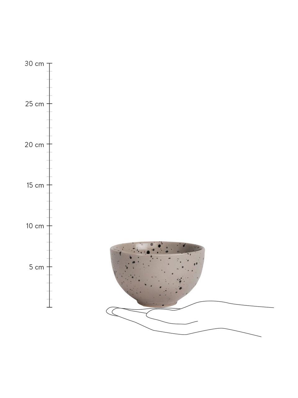 Ručně vyrobené misky Ditte, 2 díly, Kamenina, Šedá, tečky, Ø 12 cm, V 7 cm
