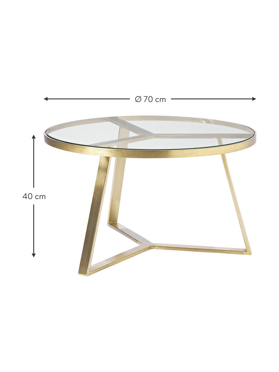 Kulatý konferenční stolek Fortunata, Transparentní, zlatá, Ø 100 cm