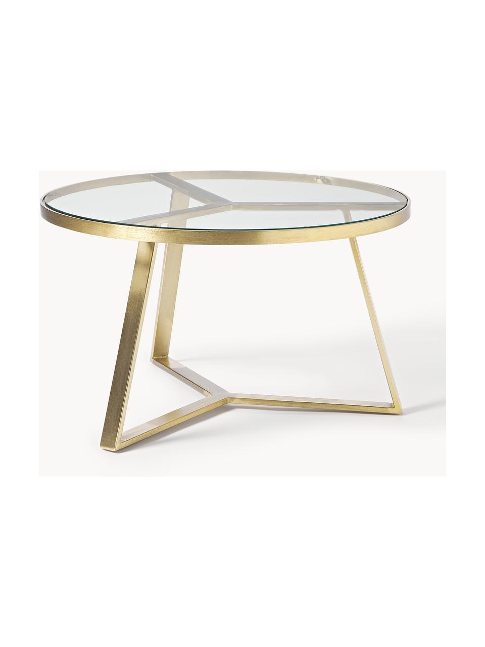 Okrúhly konferenčný stolík Fortunata, Priehľadná, odtiene zlatej, Ø 70 x V 40 cm