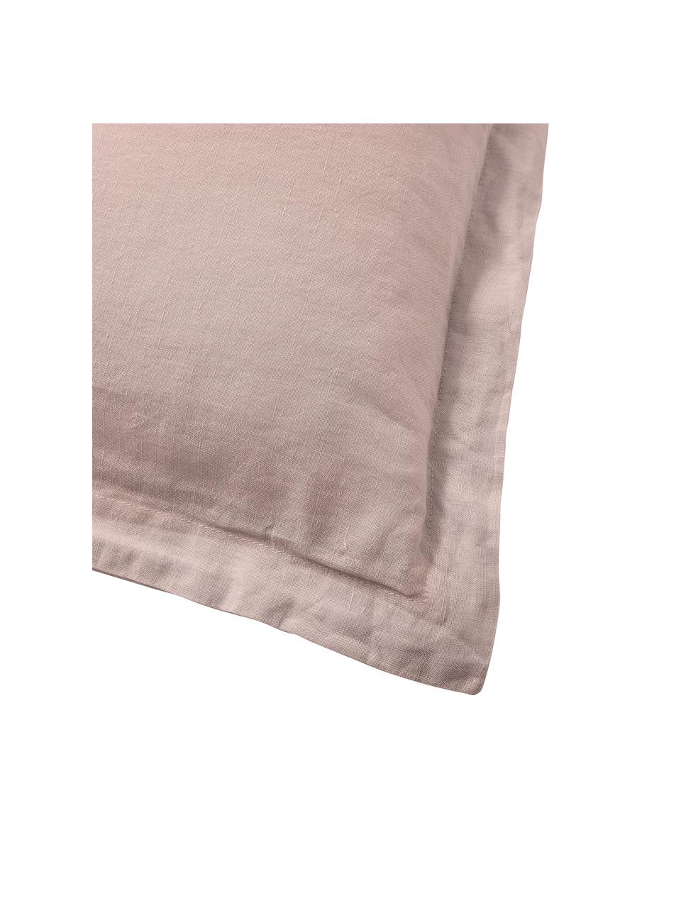 Poszewka na poduszkę z lnu efektem sprania Nature, 2 szt., Brudny różowy, S 40 x D 80 cm