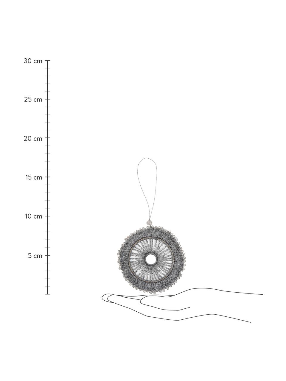 Adornos navideño Bellizzia, 2 uds., Gris antracita, Ø 9 cm