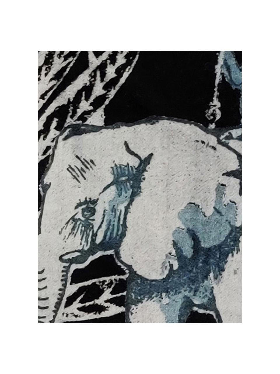 Coussin 45x45 Elephant, Noir, multicolore