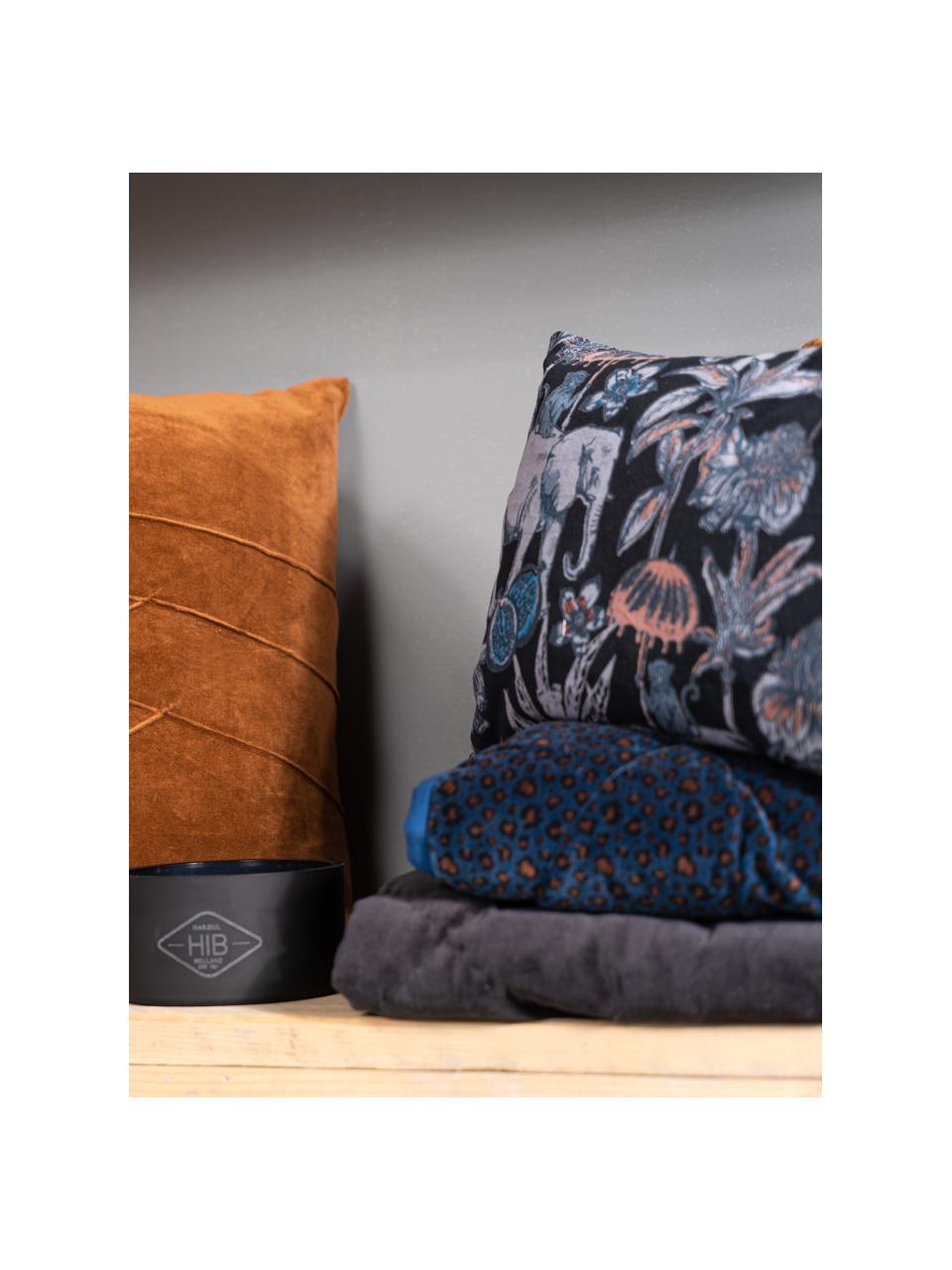 Cuscino con imbottitura Elephant, Rivestimento: 100% cotone, Nero, multicolore, Larg. 45 x Lung. 45 cm