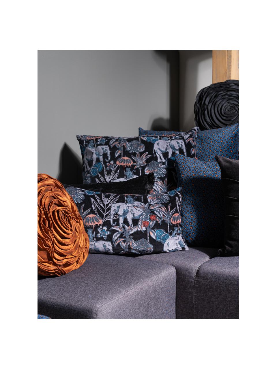 Coussin 45x45 Elephant, Noir, multicolore