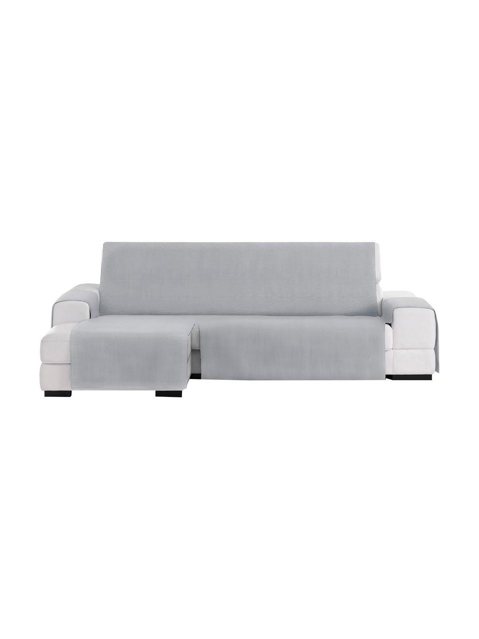 Copertura divano angolare Levante, 65% cotone, 35% poliestere, Grigio, Larg. 150 x Lung. 240 cm, chaise-longue a destra