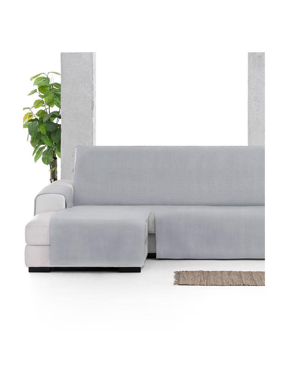 Copertura divano angolare Levante, 65% cotone, 35% poliestere, Grigio, Larg. 150 x Lung. 240 cm, chaise-longue a destra