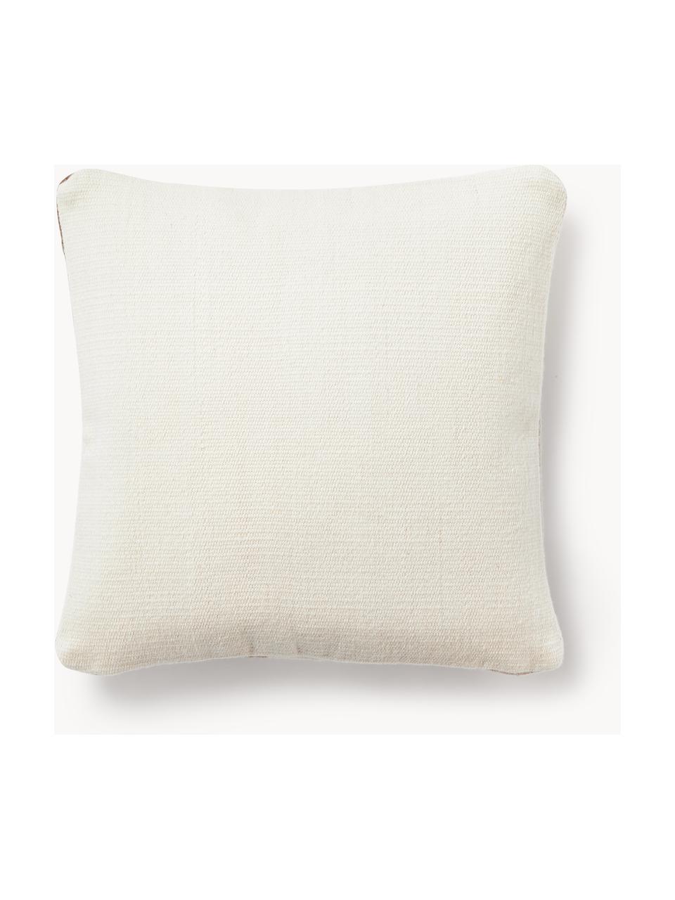 Housse de coussin 50x50 motif abstrait Aylin, 85 % laine, 15 % coton, Tons beiges, larg. 50 x long. 50 cm